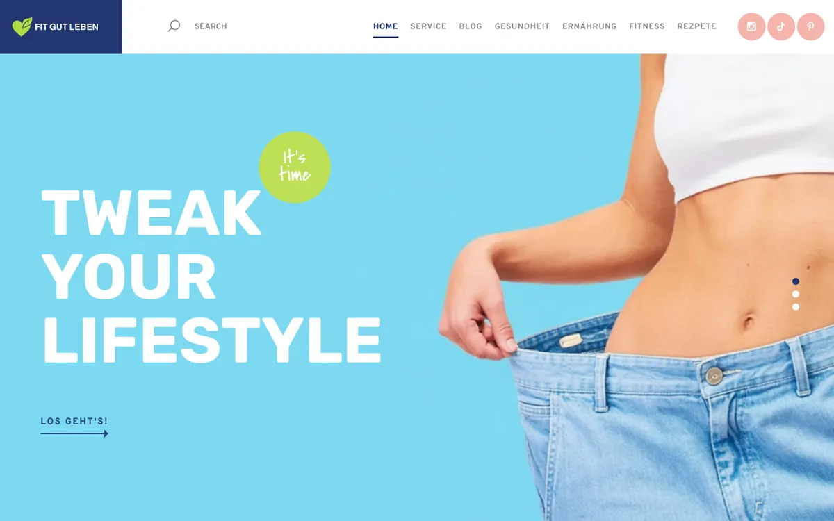Website fitgutleben.de, gestaltet von MAPA Webdesign