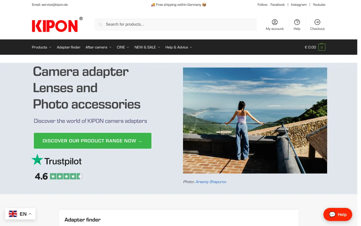 Online-Shop kipon.de, gestaltet von MAPA Webdesign
